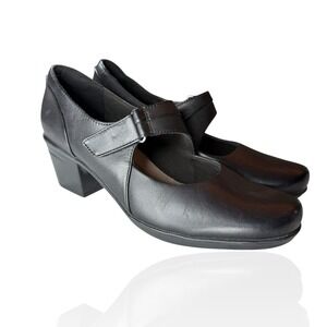 Clarks Collection Women's 8.5 Emslie Lulin Mary Jane Pumps Black Comfort Heels‎
